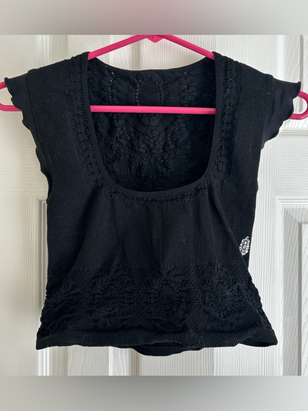 FP Movement Black Lace-Detail Women's Top